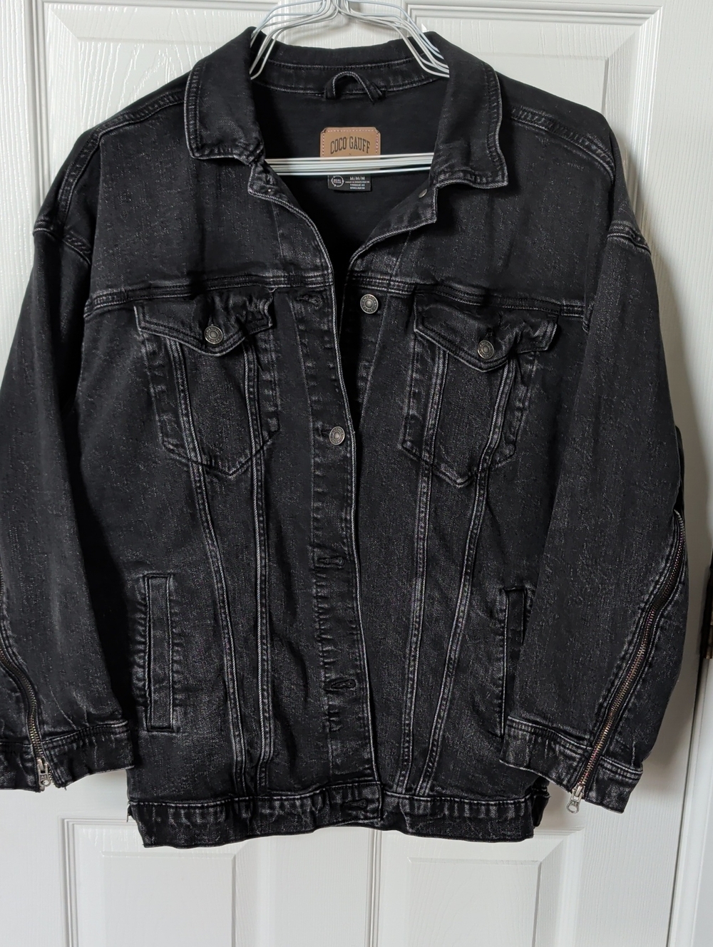 American Eagle Outfitters Black Washed Denim Jacket